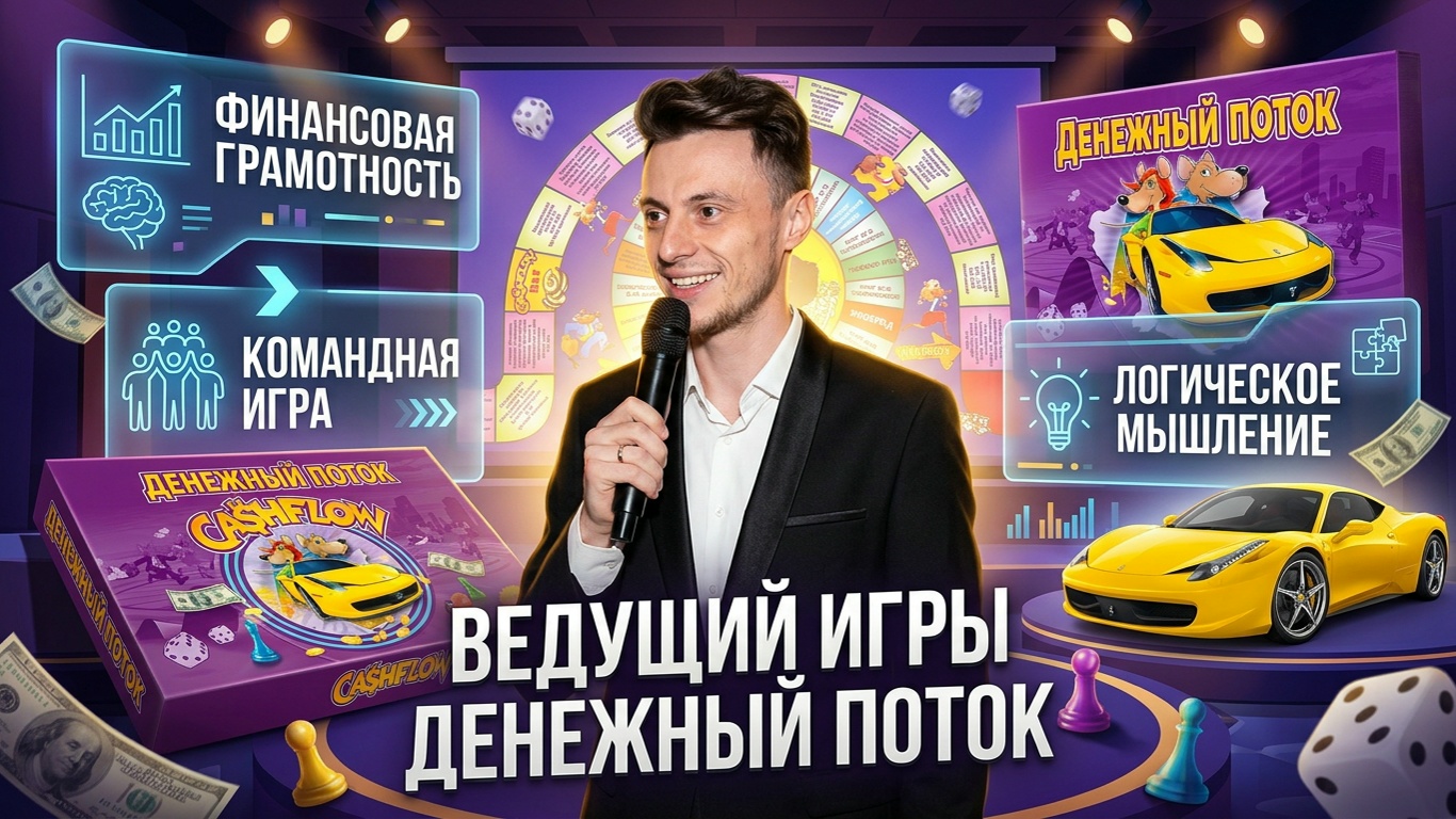 Игра «Денежный поток» — ведущий за&nbsp;столом